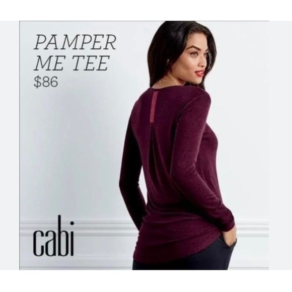 CAbi Style 3062 | Pamper Me Tee Long Sleeve Wine Burgundy | Size Medium | NWOT - Picture 1 of 4